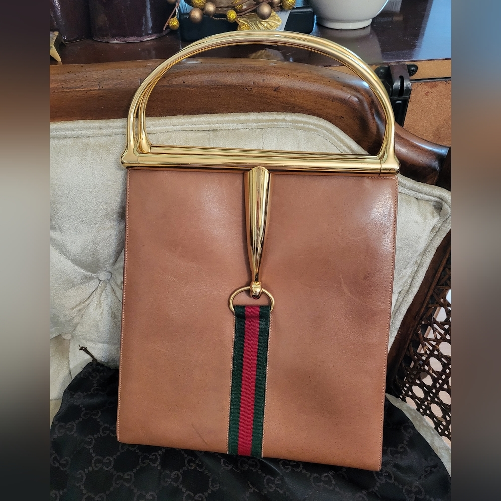 (SOLD)RARE Authentic 1960's Gucci sherryline snaffle bit bag - Picture 1 of 16